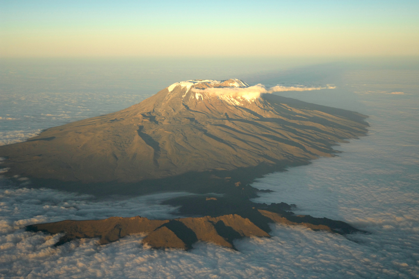 Uhuru Peak from the air